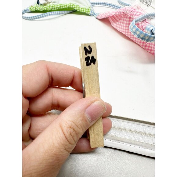 Ralph Lauren Womens Y2K Gingham Multicolor Triangle Bikini Top Tie Back Size 14 - Picture 2 of 6